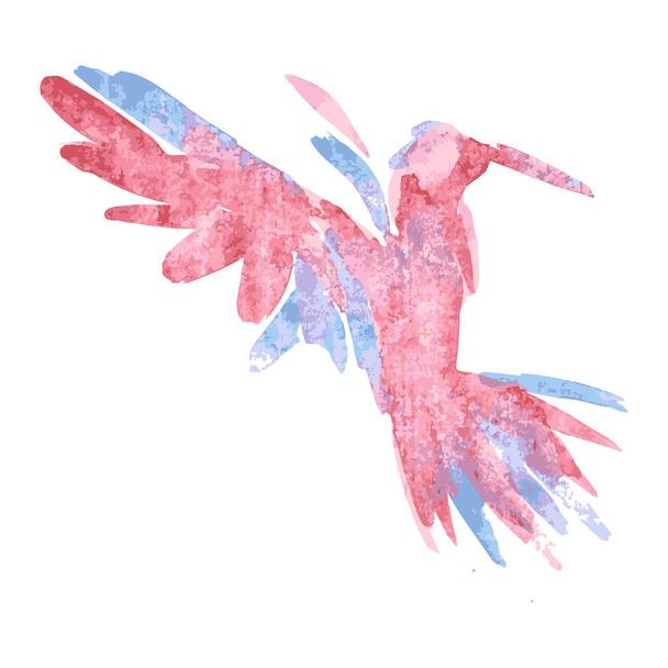 Watercolor-style vector illustration of bird. - Вектор,изображение