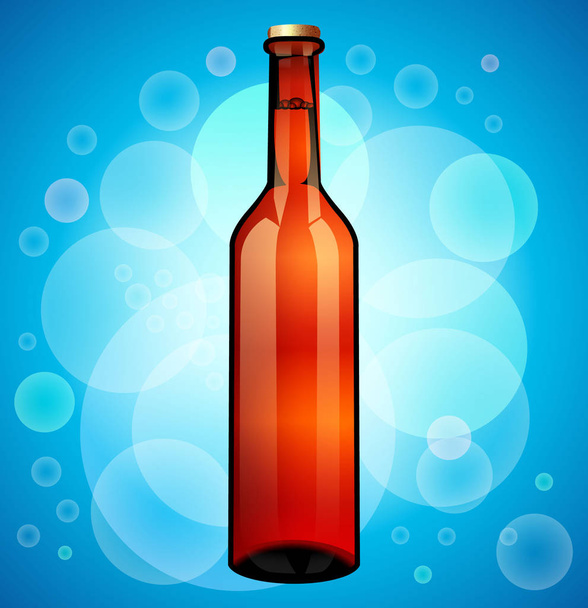 Glass Beer Brown Bottle. Ready For Your Design. Product Packing. - Wektor, obraz