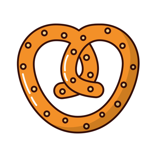 delicioso icono de panadería pretzel
 - Vector, Imagen