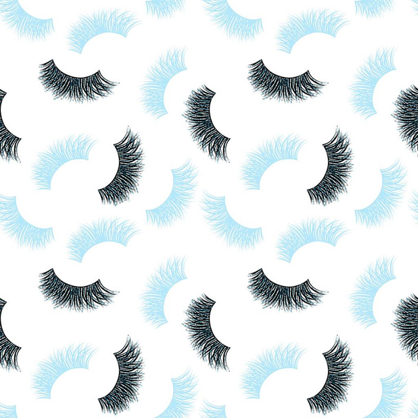 Seamless Vector Pattern with Lashes and glitter effect - Vettoriali, immagini