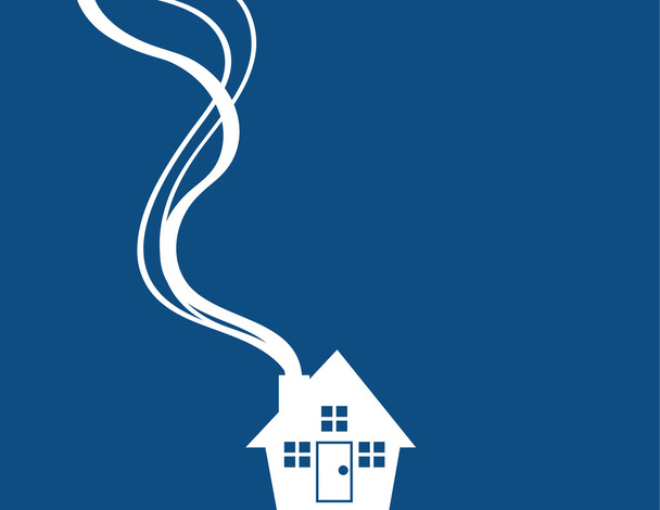 House Silhouette Minimal Blue - Vector, Image