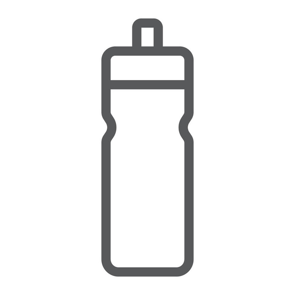 Sportflaschenlinie Symbol, Getränk und Behälter, Wasserflaschenschild, Vektorgrafik, ein lineares Muster auf weißem Hintergrund. - Vektor, Bild