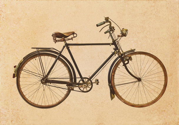 Retro styled image of an old rusty bicycle - Foto, Imagen