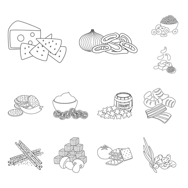 Vector design of taste and crunchy icon. Collection of taste and cooking vector icon for stock. - Vector, Image