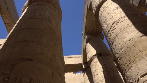 Great Hypostyle Hall and clouds at Temple of Karnak, ancient Thebes. Luxor, Egypt - Materiaali, video