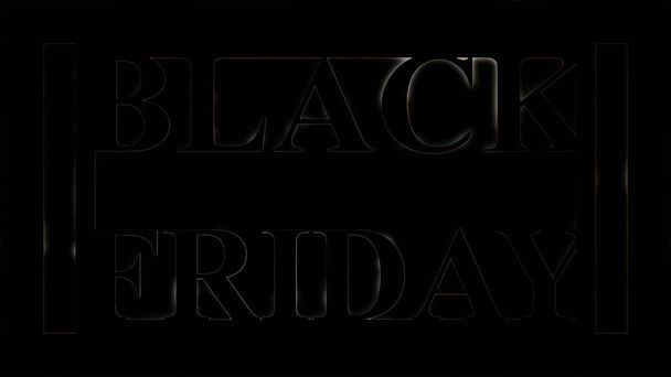 goldene und glänzende Textränder "schwarzer Freitag" - Foto, Bild