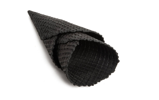 zwarte wafel beker geïsoleerd - Foto, afbeelding
