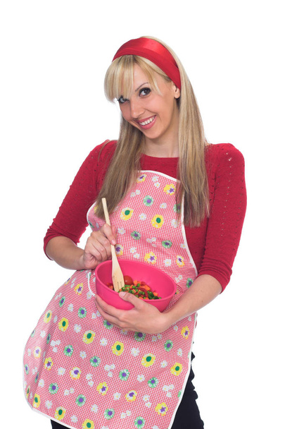 Chica cocinera sonriente
 - Foto, Imagen