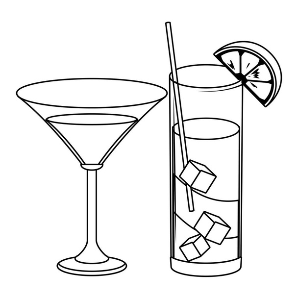 alcoholic drinks beverages cartoon - Vektor, kép