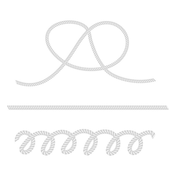 White ropes and knot mockup set.  - Vector, Image