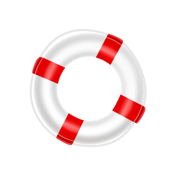 Life buoy  template with red stripes. - Vector, Image