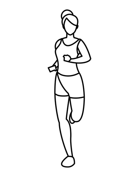femme athlétique personnage de course
 - Vecteur, image