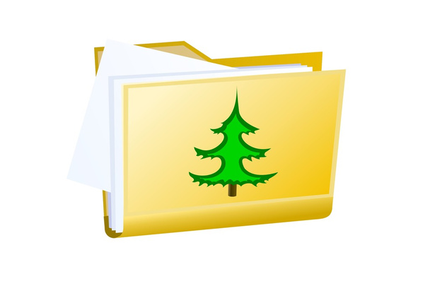 Vector yellow folder tree - Vektor, Bild