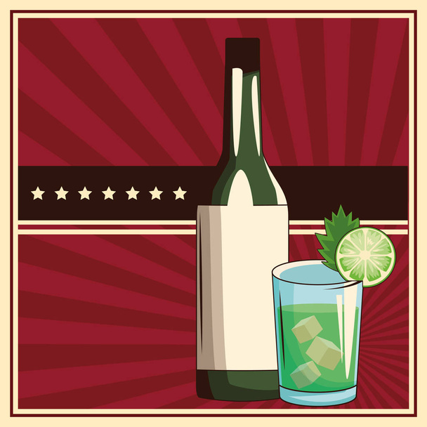 alcoholic drinks beverages cartoon - Vector, Image