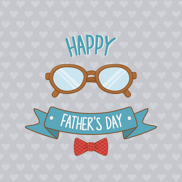 happy fathers day card with eyeglasses - Vector, Image