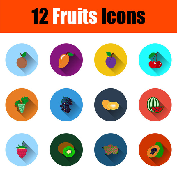 Set Of Fruits Icons - Vector, Imagen