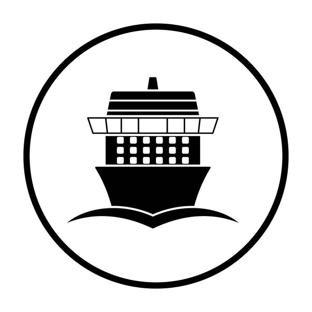Cruise liner simgesi ön görünümü - Vektör, Görsel