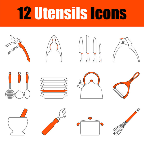 Conjunto de iconos de utensilios
 - Vector, imagen
