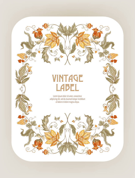 Stylized ornamental flowers in vintage style - Vector, Image