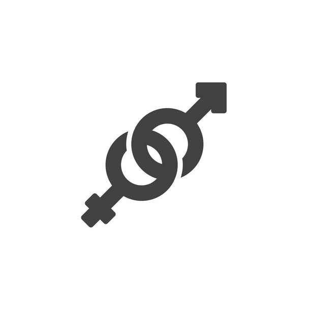 Male and female gender signs vector icon - Vetor, Imagem