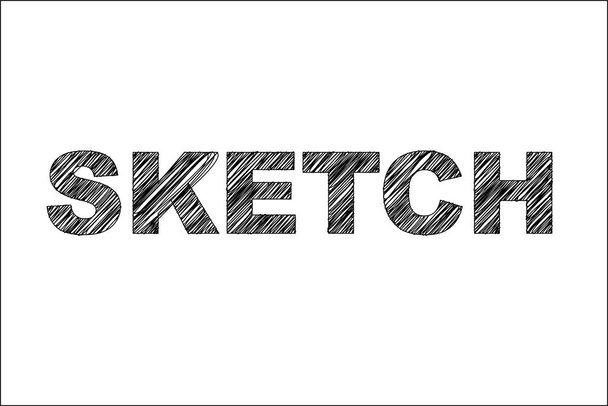 Sketch Scribble Text. Ilustración vectorial
. - Vector, Imagen