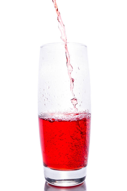 Cherry juice on white background - Photo, image