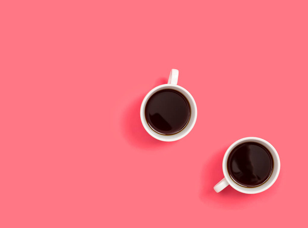 Two coffee cup overhead view - Φωτογραφία, εικόνα