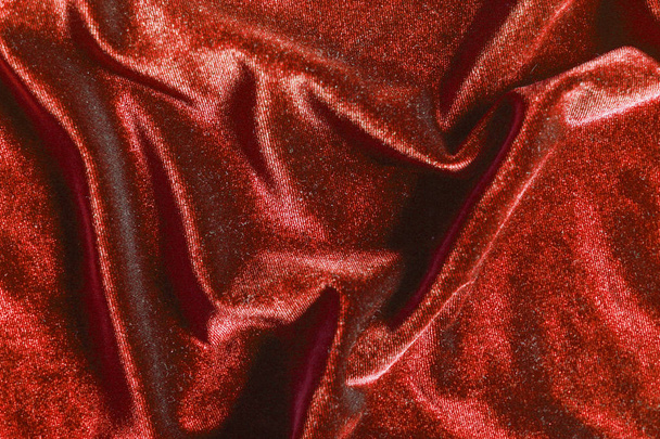 Red velvet folds texture background - Foto, Bild