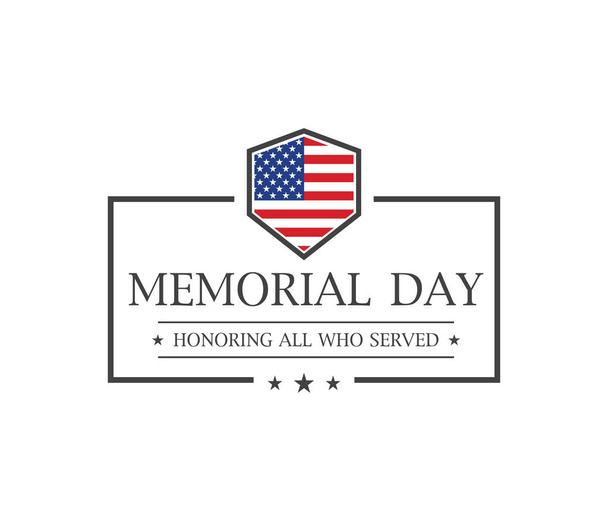 Memorial day. Honoring all who served text. Vector - Vector, Image