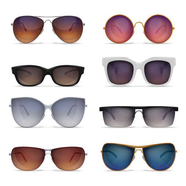 Modelli di occhiali da sole realistici impostati
 - Vettoriali, immagini