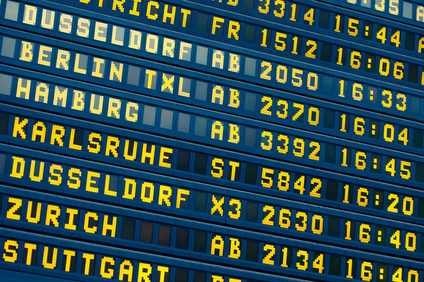 departure - arrival information flight board at the airport - Photo, Image