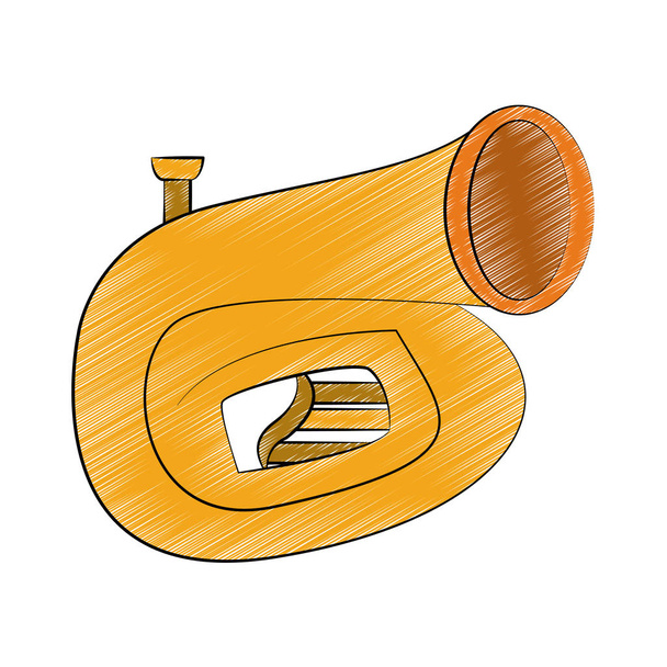 Sousaphone garabato instrumento de música
 - Vector, Imagen