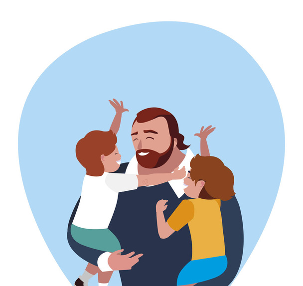 padre con personajes hijos
 - Vector, Imagen