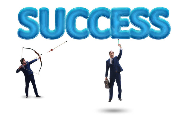 Success concept with businessman on white - Zdjęcie, obraz