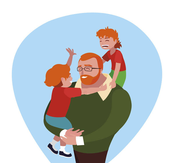 padre con personajes hijos
 - Vector, Imagen