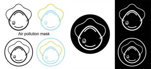 légszennyezés maszk izolált fehér háttér légszennyezés maszk ikon légszennyezés maszk szimbólum vektor - Vektor, kép