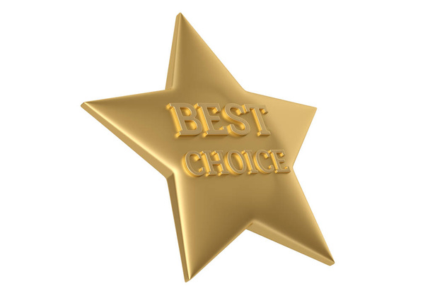 Best choice star isolated on white background. 3D illustration. - Photo, image