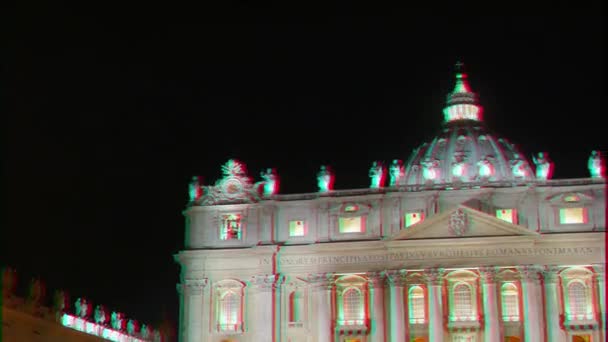 Efeito de falha. Basílica de San Pietro. Vaticano. Roma, Itália. Vídeo. UltraHD (4K
) - Filmagem, Vídeo
