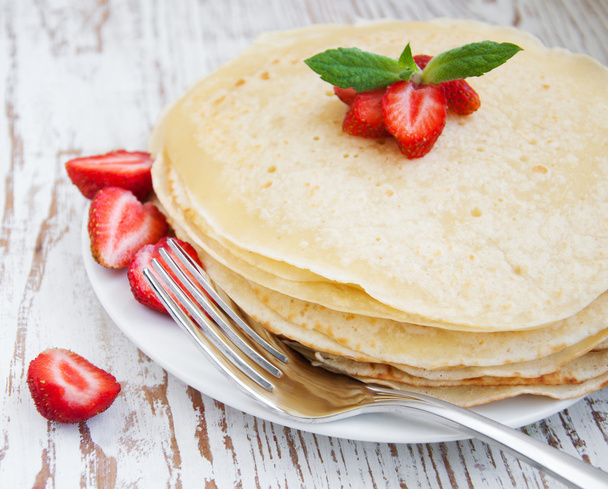 strawberry pancakes - Foto, Bild