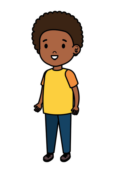 küçük afrikalı erkek çocuk karakter - Vektör, Görsel
