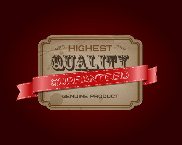 Vector retro vintage old label with texture and stains - Vector, Image
