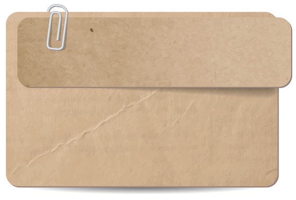 Vector banner de papel viejo con etiqueta de cartón con clip de papel
 - Vector, Imagen