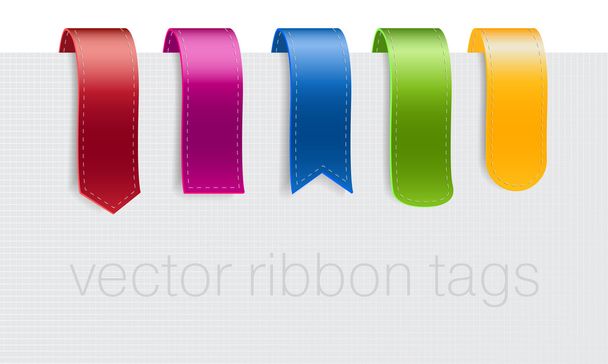 A collection of colorful ribbon tags - Vector, Image
