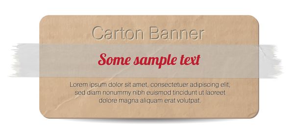 Vector cardboard label - badge - banner attached with a sticky tape - Vektori, kuva