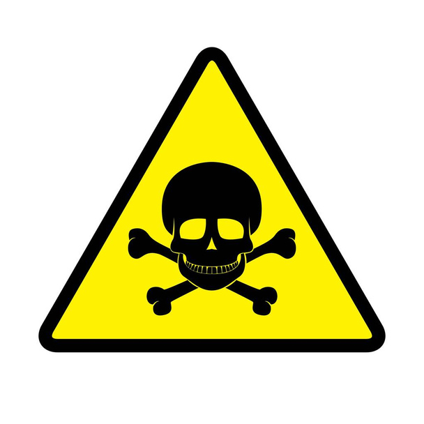 Peligro Icon.Danger signo en el dibujo de fondo amarillo por ilustración.Peligro y advertencia icono
 - Vector, imagen