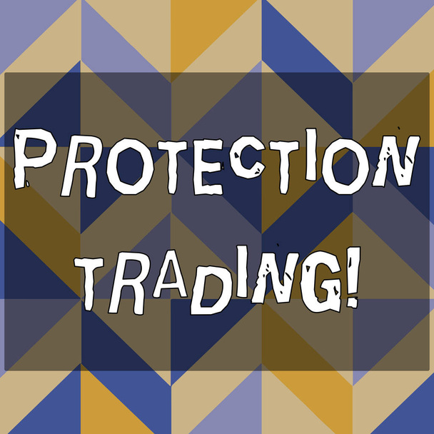 Text sign showing Protection Trading. Conceptual photo deliberate attempt to limit imports or promote exports 3D Formation of Geometric Shapes Creating Cubes and Blocks with Perspective. - Photo, Image