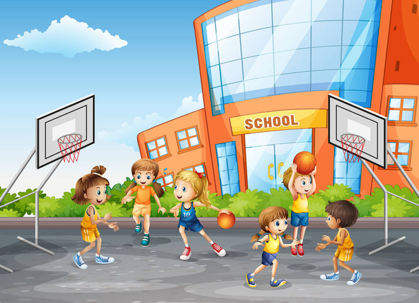 Student at physical education class - Vector, Image