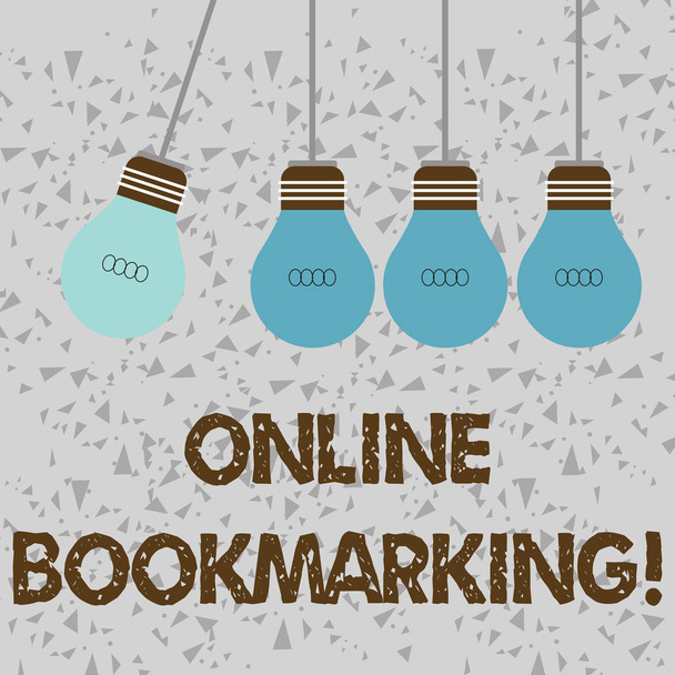 Word σύνταξη κειμένου Online Bookmarking. Επιχειρηματική έννοια για να χρησιμοποιηθεί για να αποθηκεύσετε μια διεύθυνση Url για τη μελλοντική λάμπα κρεμαστό χρώμα αναφοράς. - Φωτογραφία, εικόνα