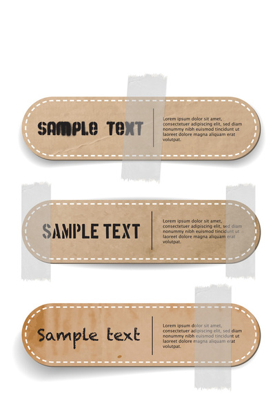 Vector cardboard labels attached with a sticky tape - Vecteur, image