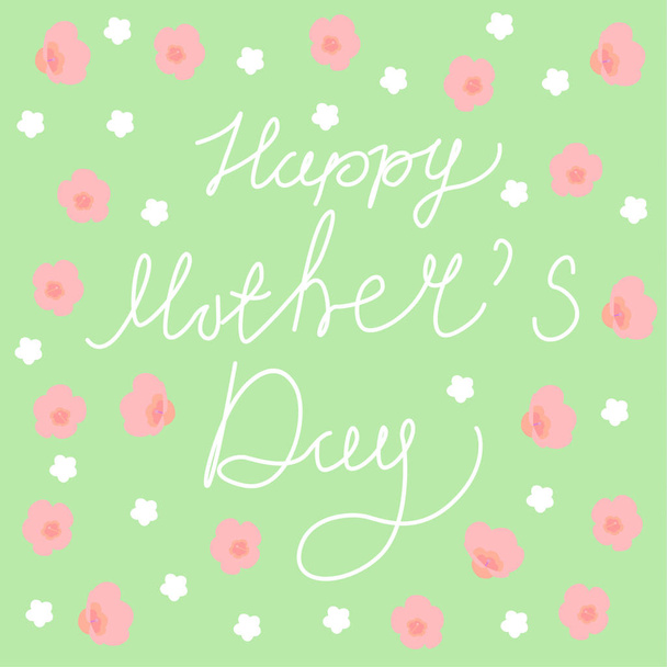 tarjeta de felicitación con flores para la madre s plantilla de diseño del día
. - Vector, Imagen